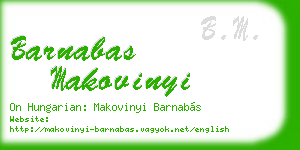barnabas makovinyi business card